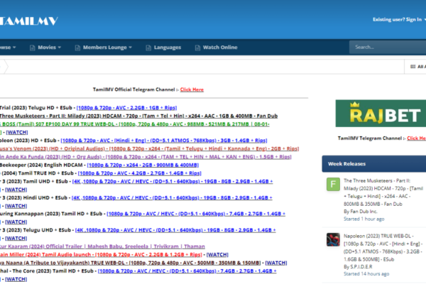 Access Tamilmv proxy and alternative websites for streaming Tamil movies.
